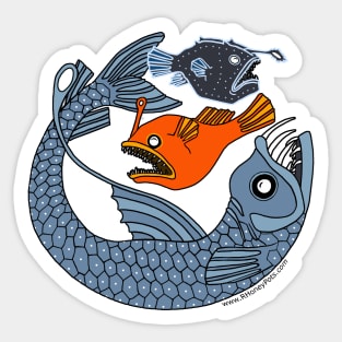 Anglerfish Trio in Color Sticker